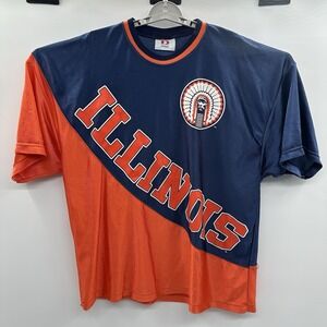 Vintage Dodger ILLINOIS FIGHTING ILLINI Jersey Shirt Mens‎ Large L Orange Blue